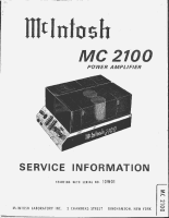 McIntosh MC-2100 - Service manual